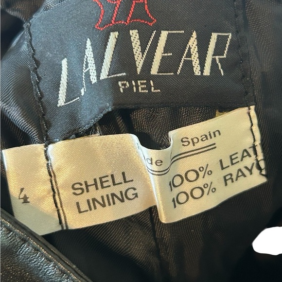 VTG L. ALVEAR Piel Black Goth Vibes Leather Pants, Size Small / 4 - Picture 10 of 10
